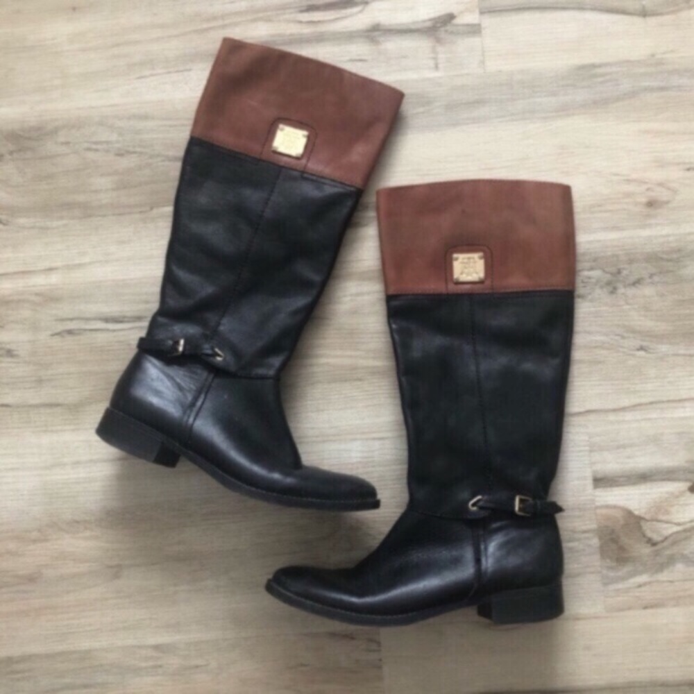 Tommy Hilfiger Equestrian Style Horse Rider Tall Vegan Leather Boots